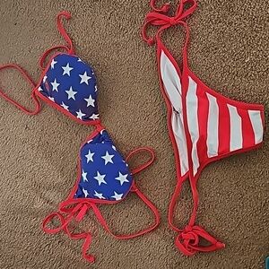 DIXXON VIXXON size medium American Flag Bikini